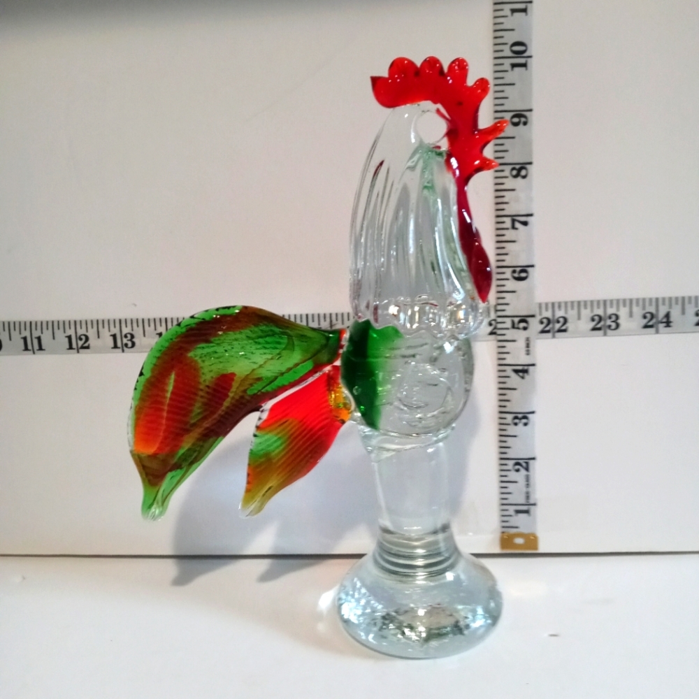 COPY - Rooster handblown glass.